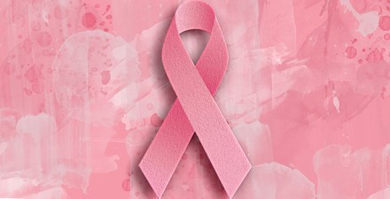 Breast cancer awareness ribbon.
